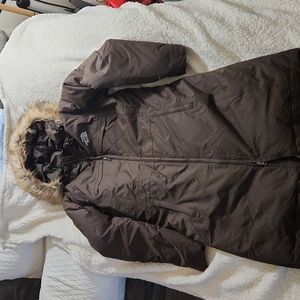 NorthFace Hyvent Parka Brown Women-Large. Used-good condition. See notes below.